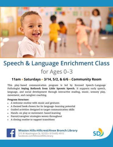 Flyer with event details and photo of young children