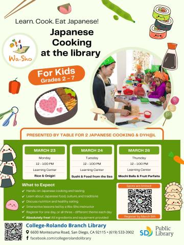 Wa-Sho Cooking Series Flyer