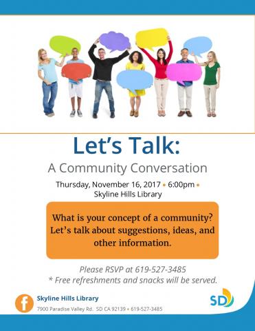 Please join us for a Community Conversation!