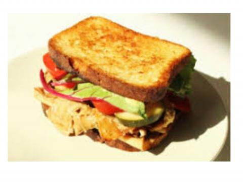 grilled veggie sandwich on a plate