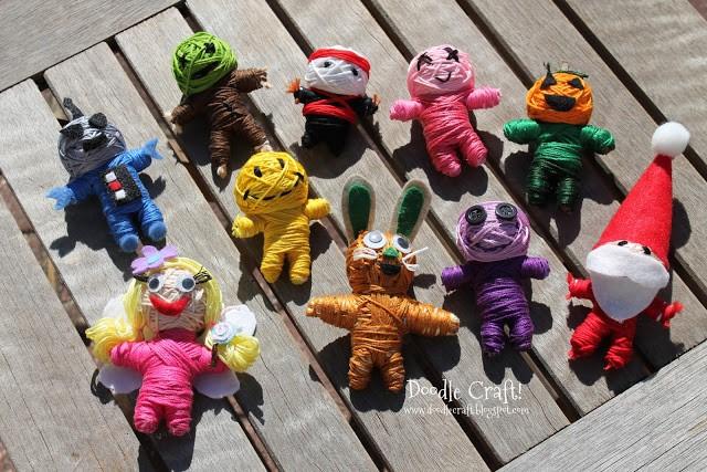 variety of string dolls