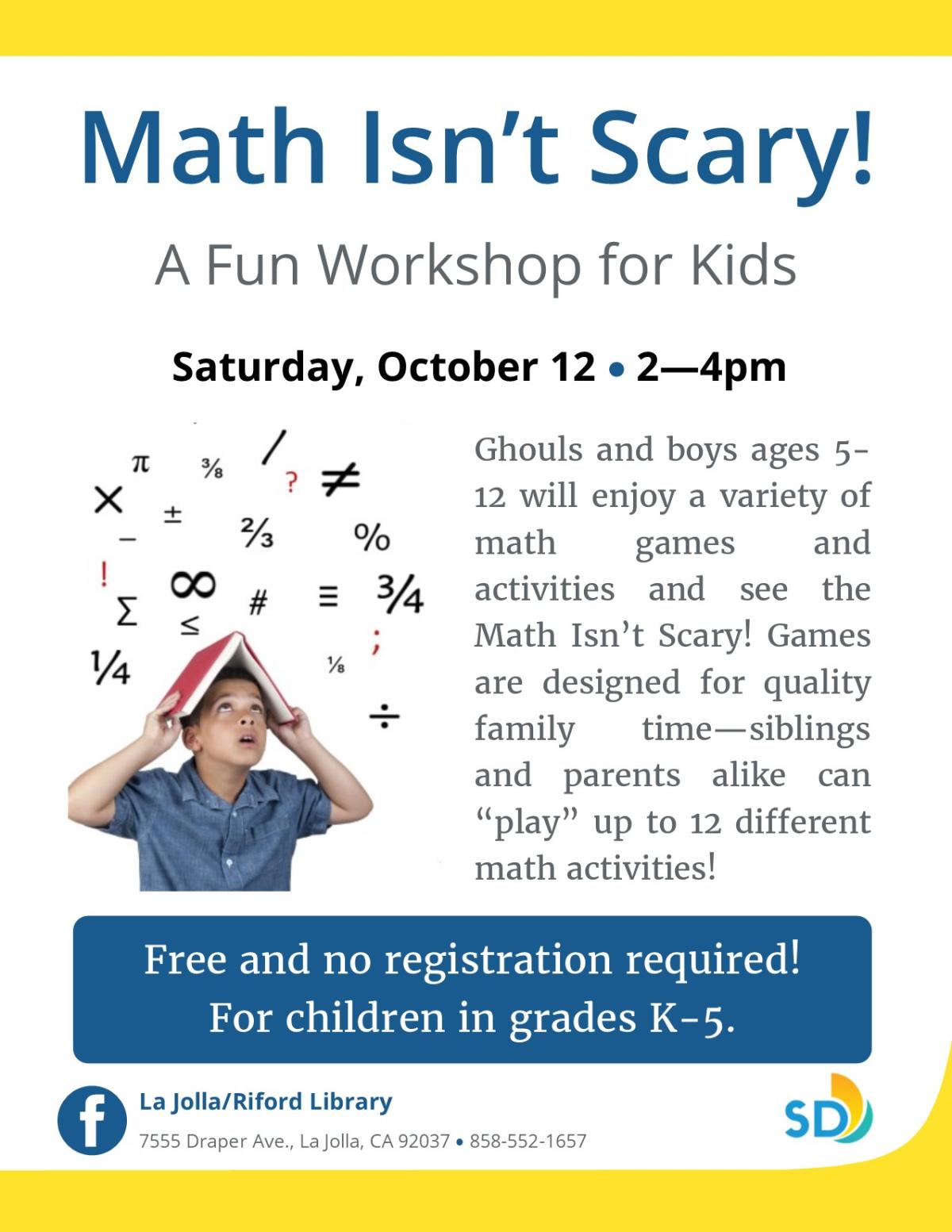 Math Isn't Scary flyer