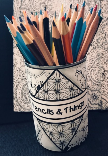 zentangle pencil holder