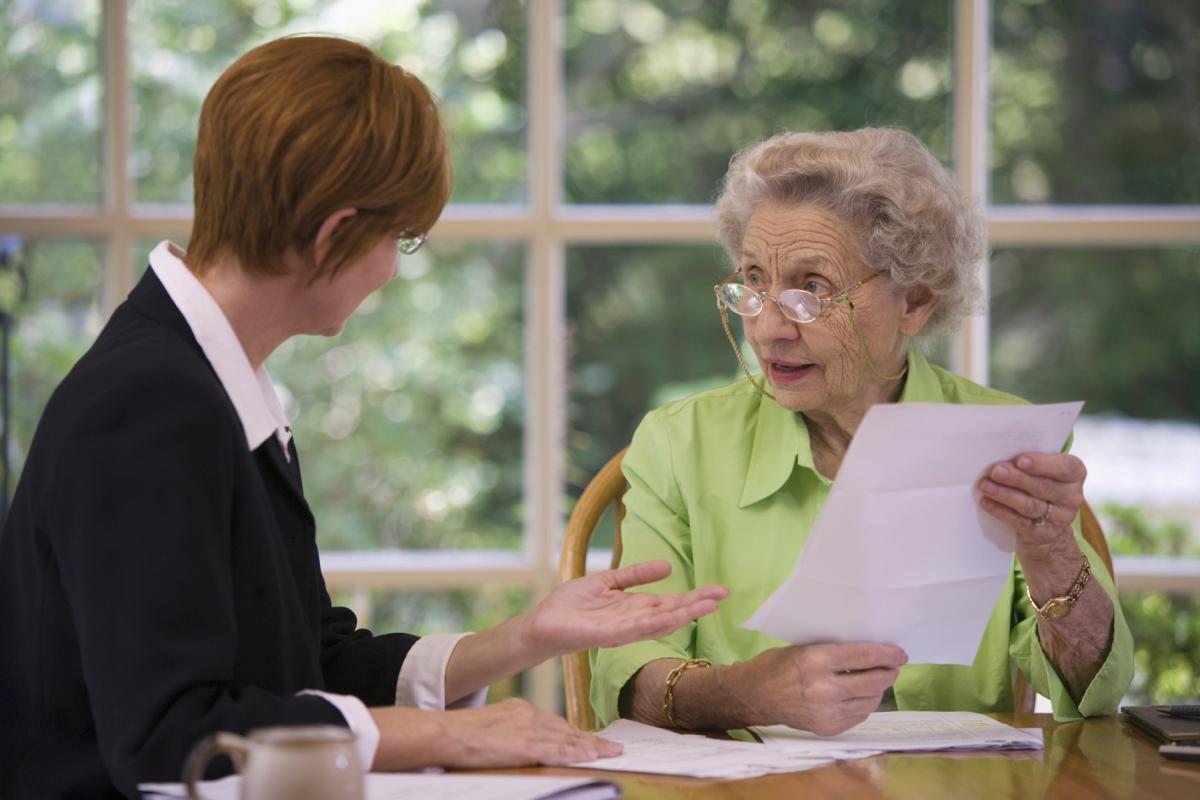 Woman getting tax help