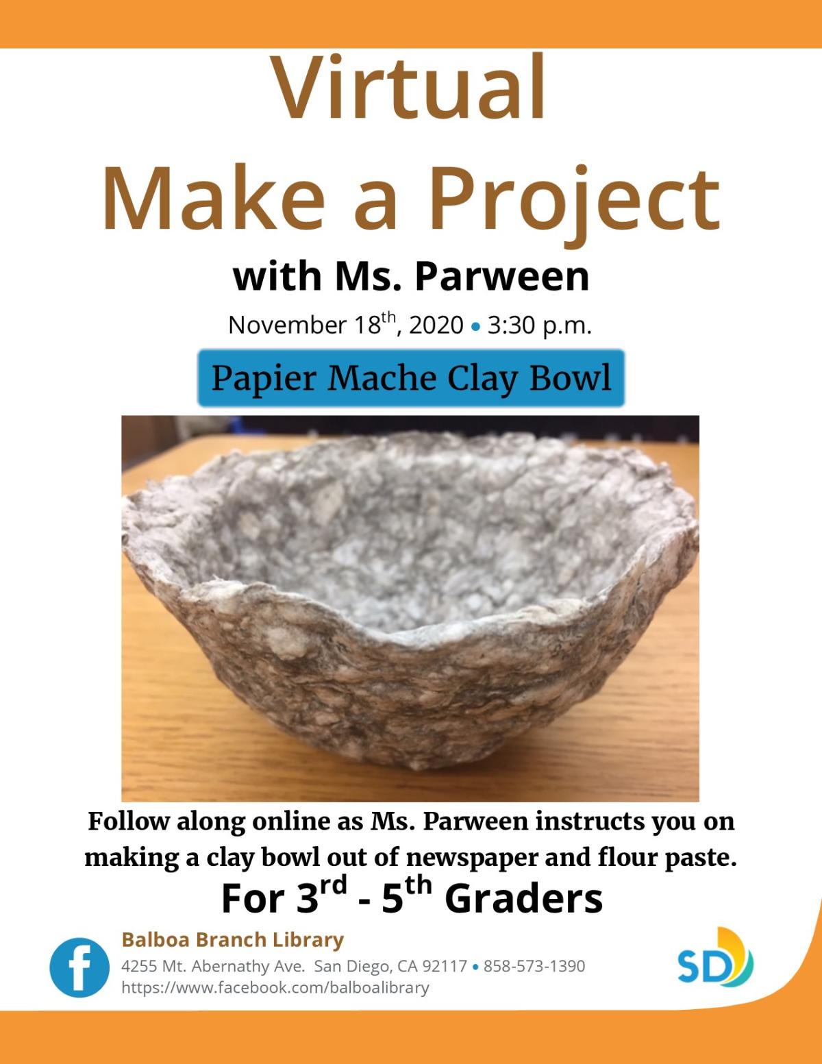 Papier Mâché Clay Bowl Flyer