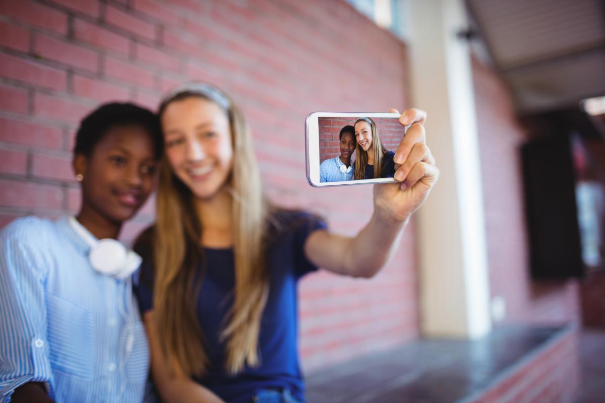 Two girls taking a selfie