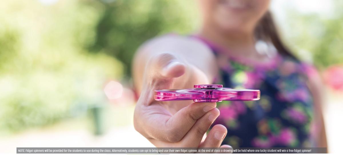 Girl holding fidget spinner