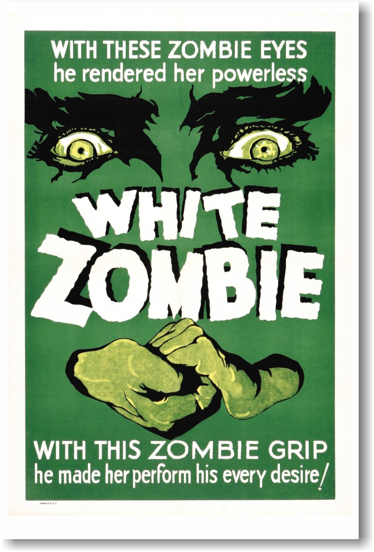 Green Background with text reading "White Zombie"