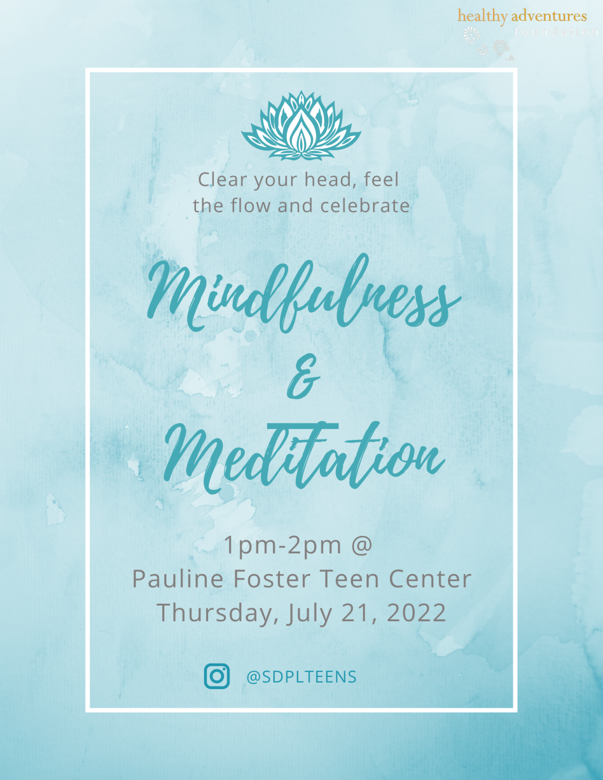 mindfulness and meditation flyer