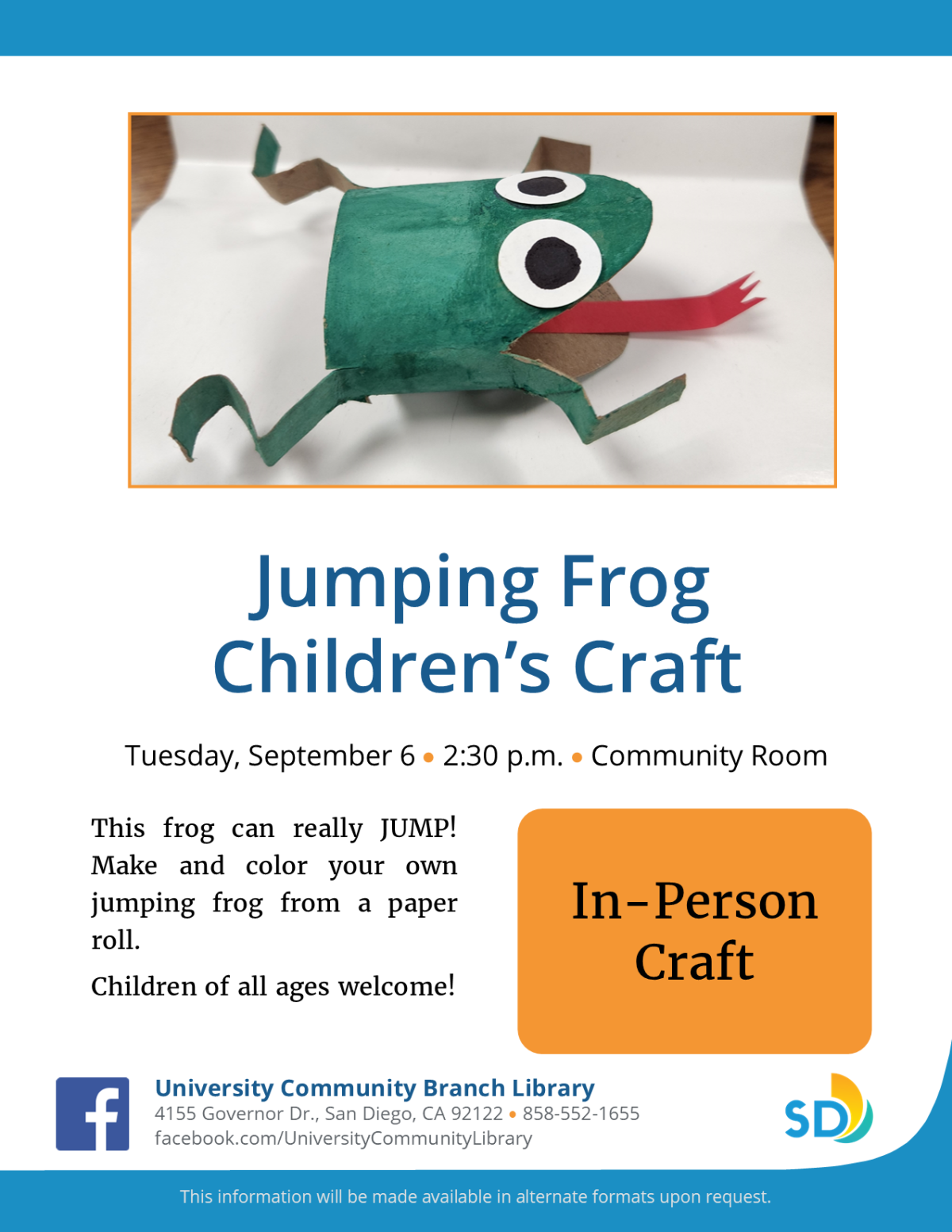 Frog Craft Flyer