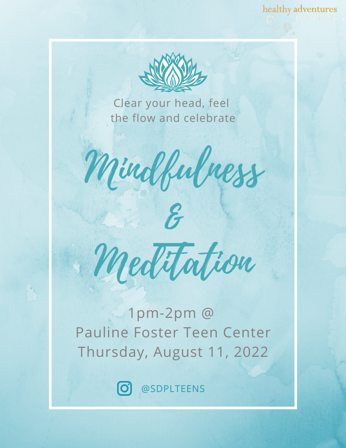 mindfulness and meditation flyer