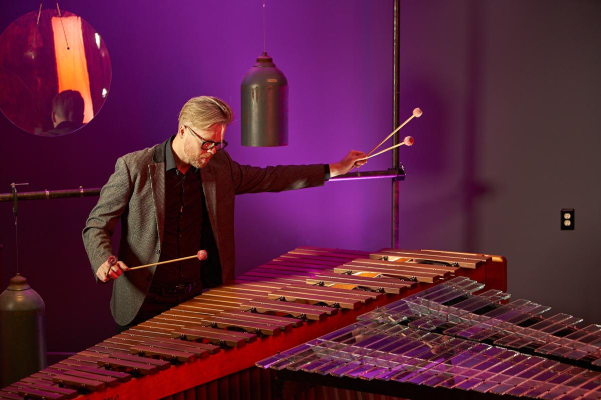 Matthew Coley playing the marimba