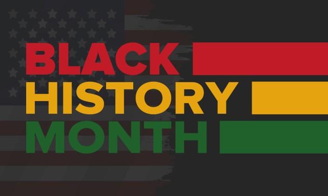 Text in red, yellow and green reads Black History Month