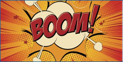 Comic graphic of the word 'BOOM!'