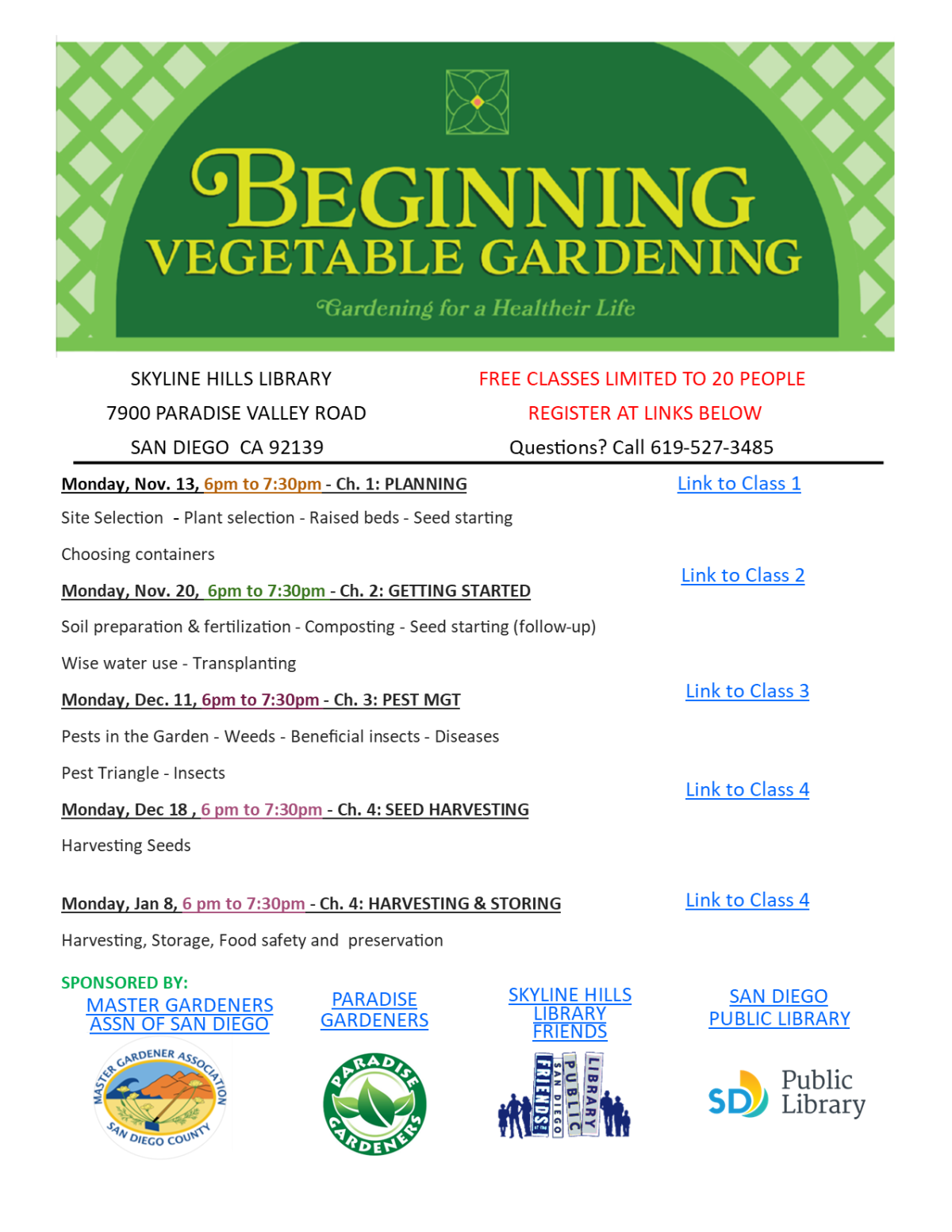 Beginning Vegetable Garden Classes