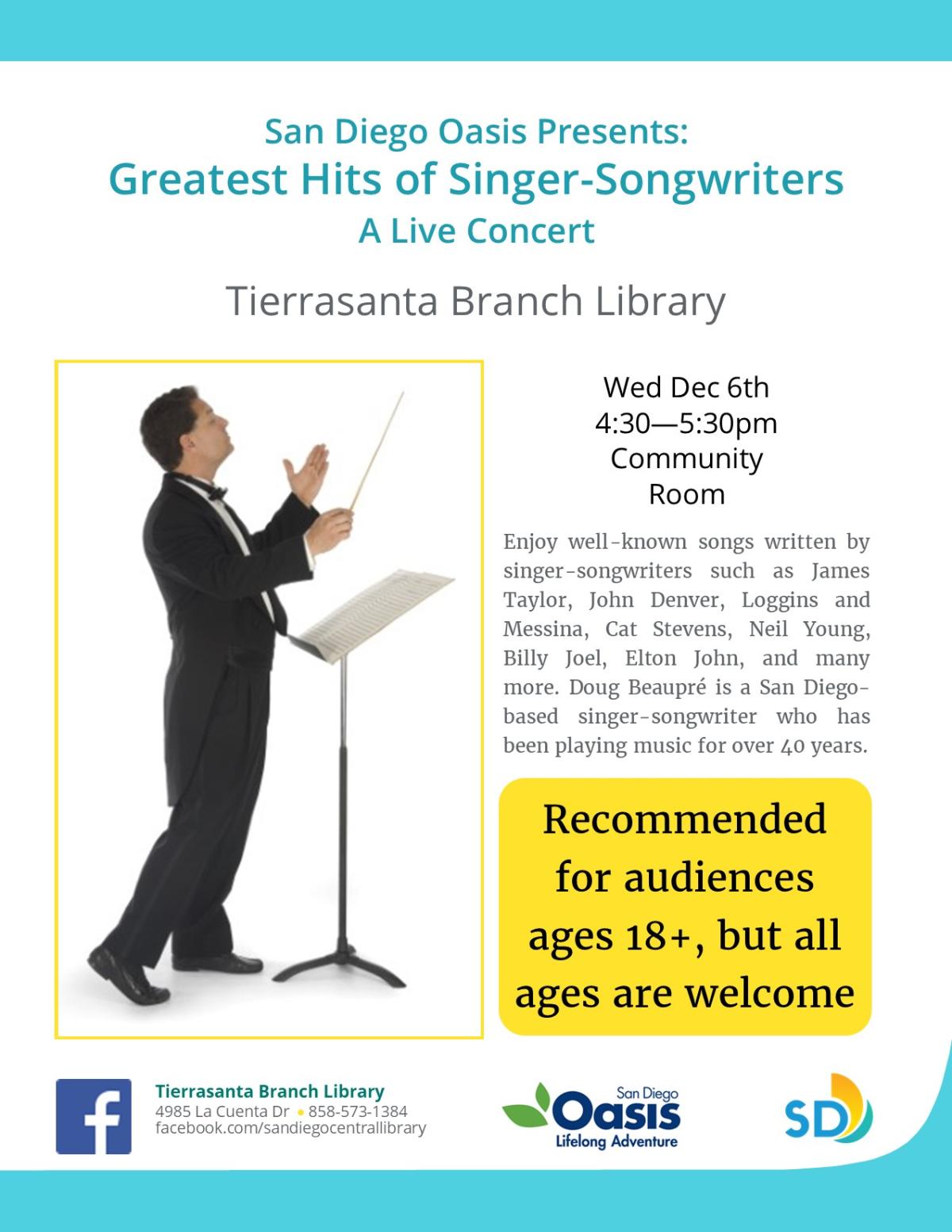 Flyer with the image of a conductor at a music stand