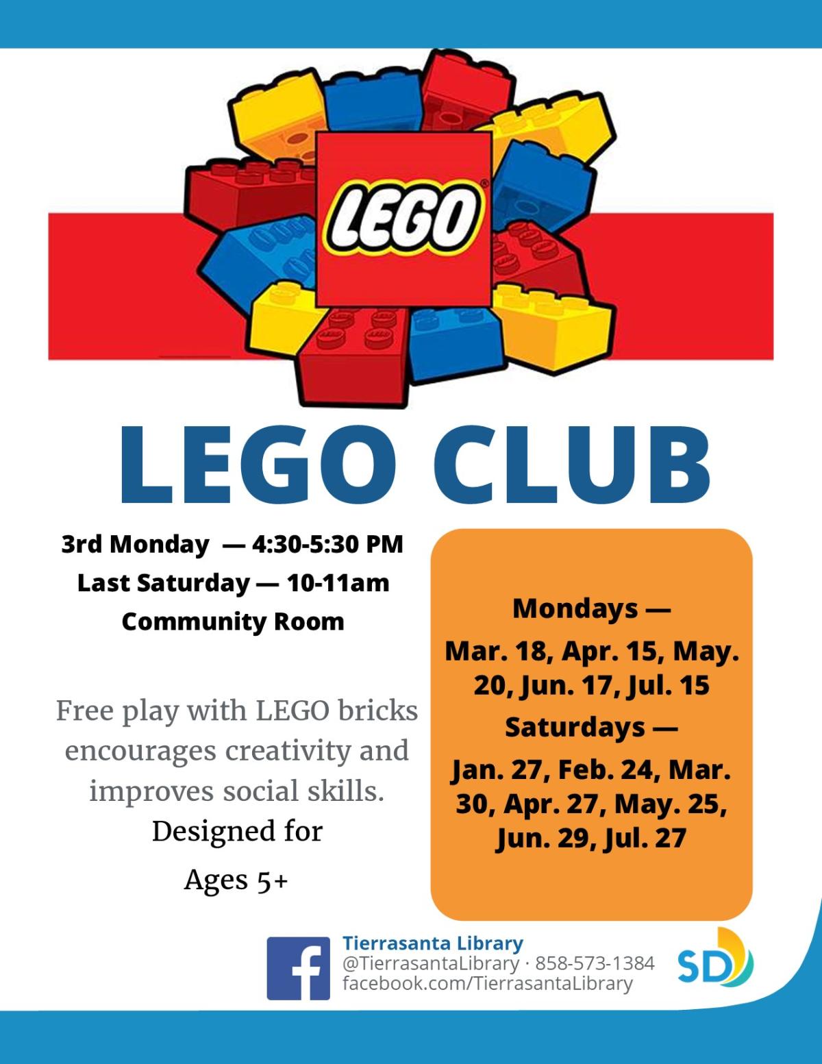 Flyer with colorful cartoon Legos