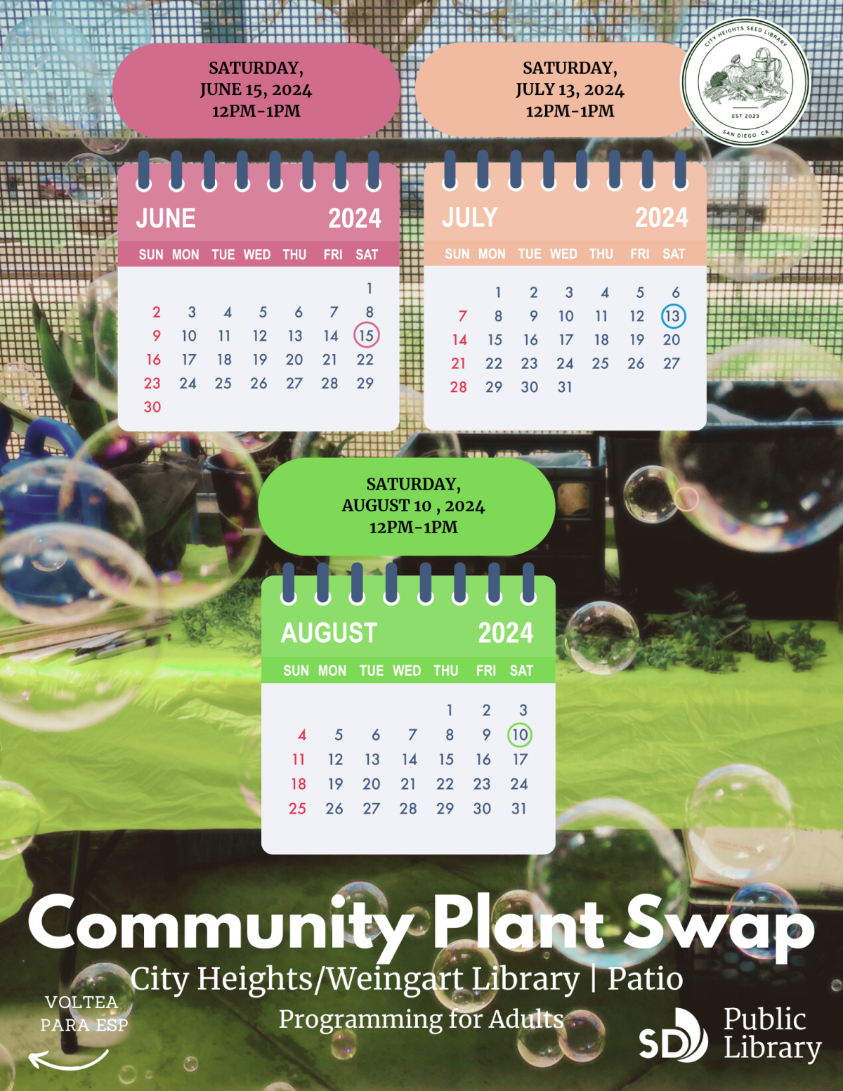 Community Plant Swap Schedule 