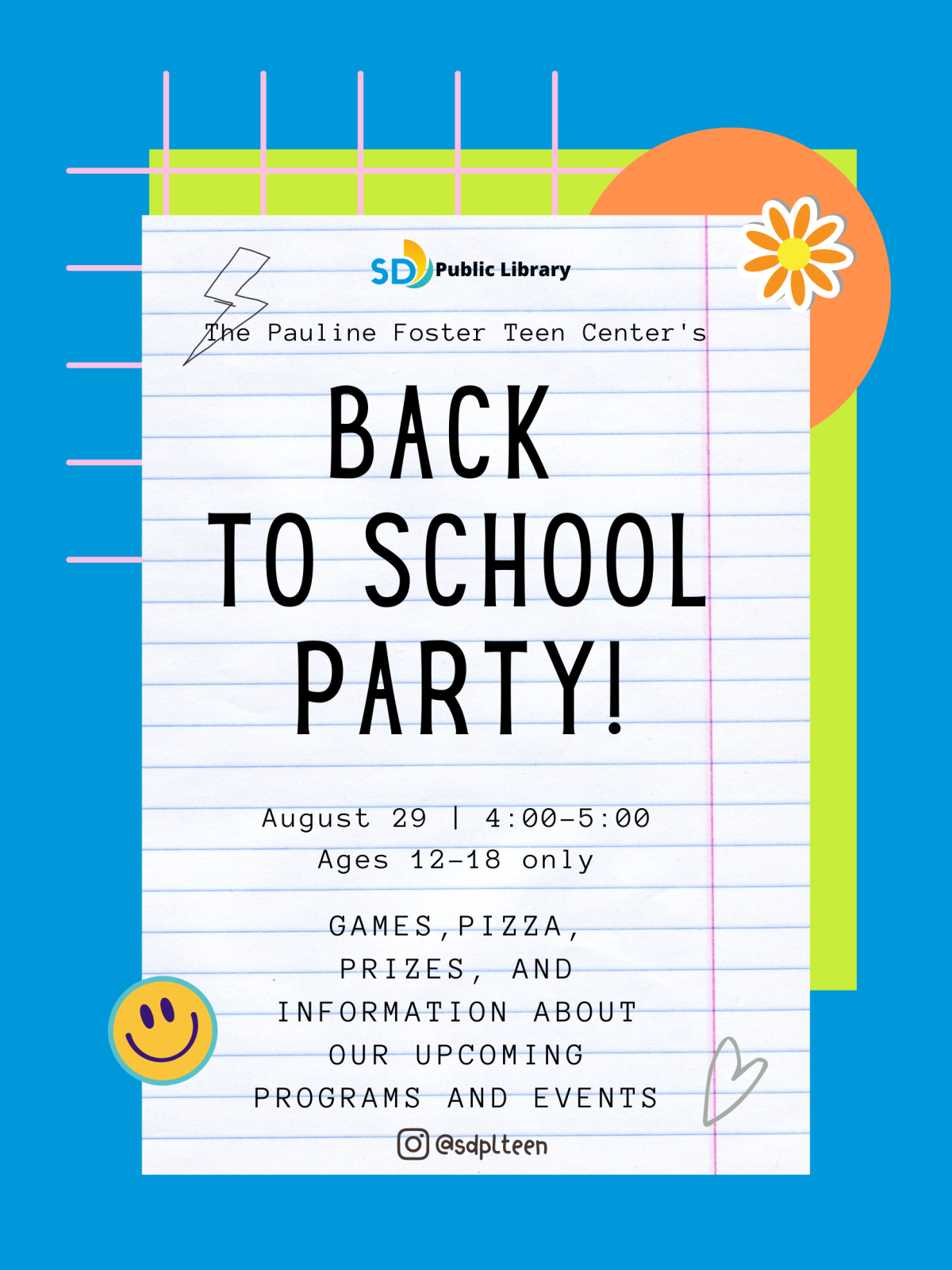 Back to school party flyer.