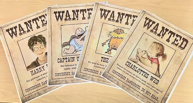 Wanted posters for banned children's books!