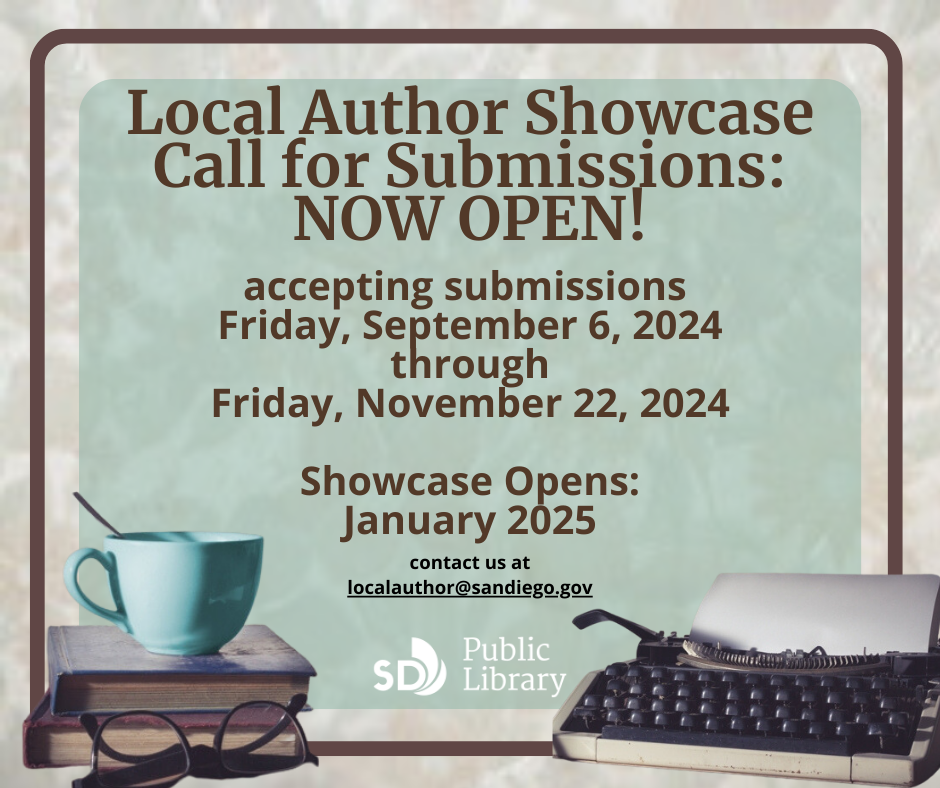 Local Author Showcase graphic with dates and deadlines