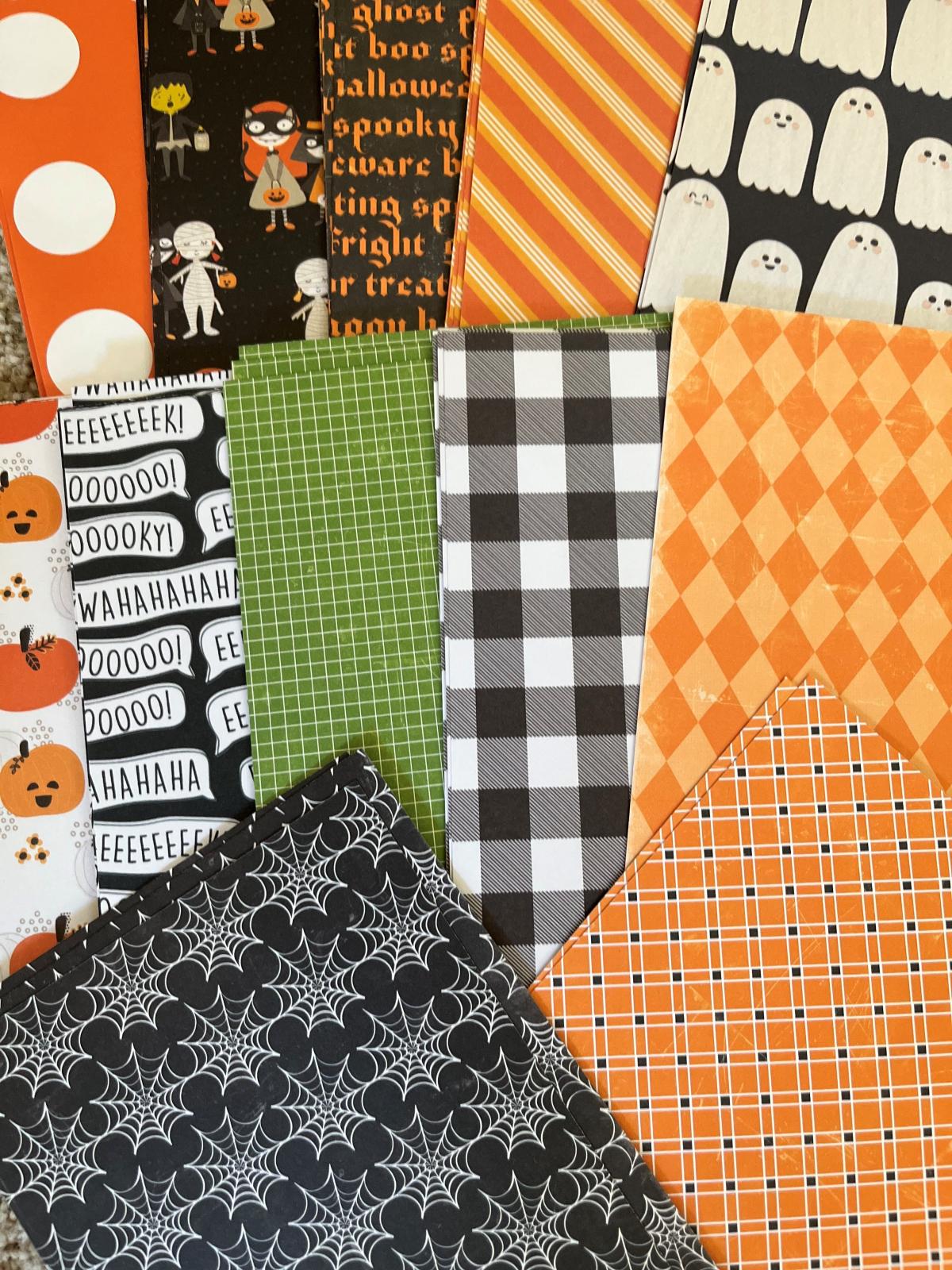 collage of Halloween themed craft papers