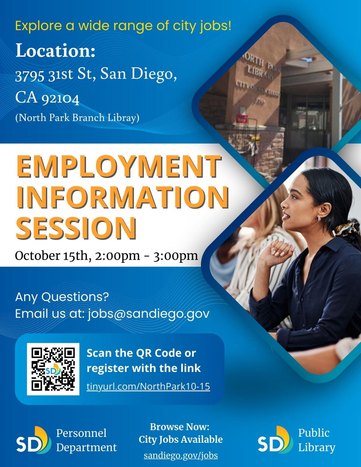 Employment info session flyer