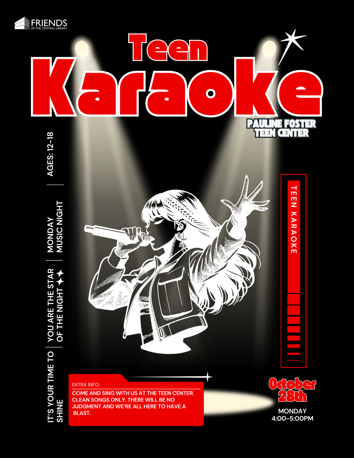 Teen Karaoke flyer.