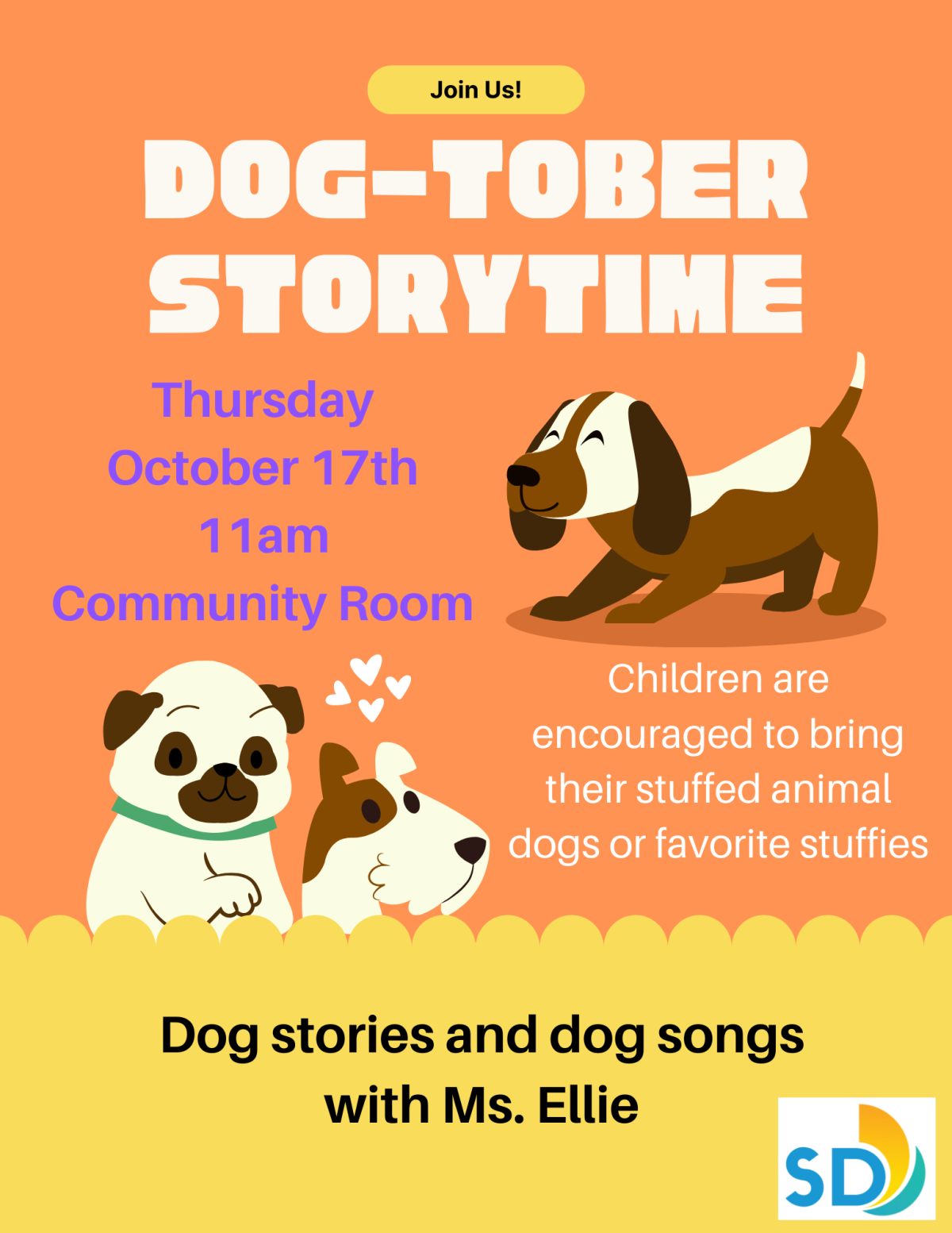 Dog-tober storytime flyer