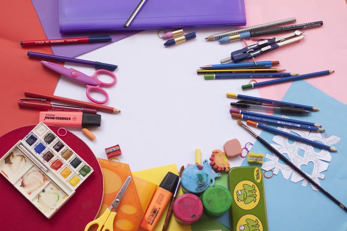 Variety of kids art supplies