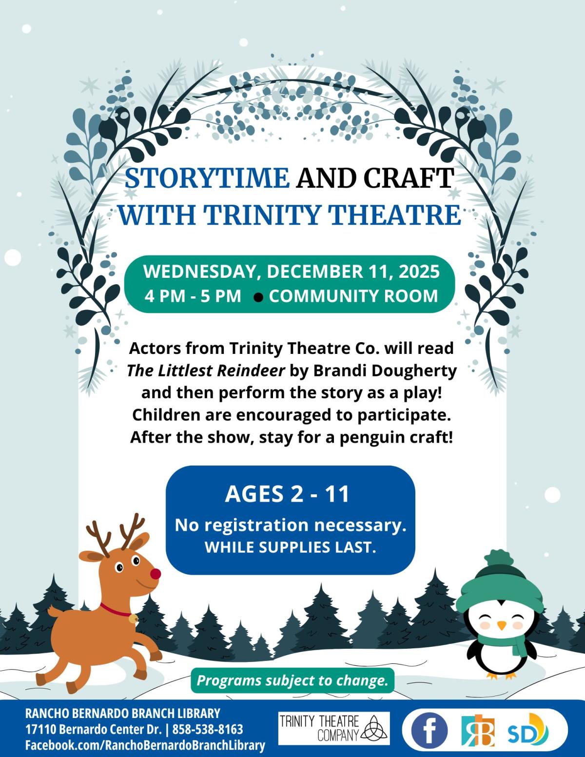 Storytime and Craft with Trinity Theatre