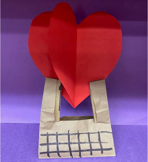 Example of a paper bag heart air balloon