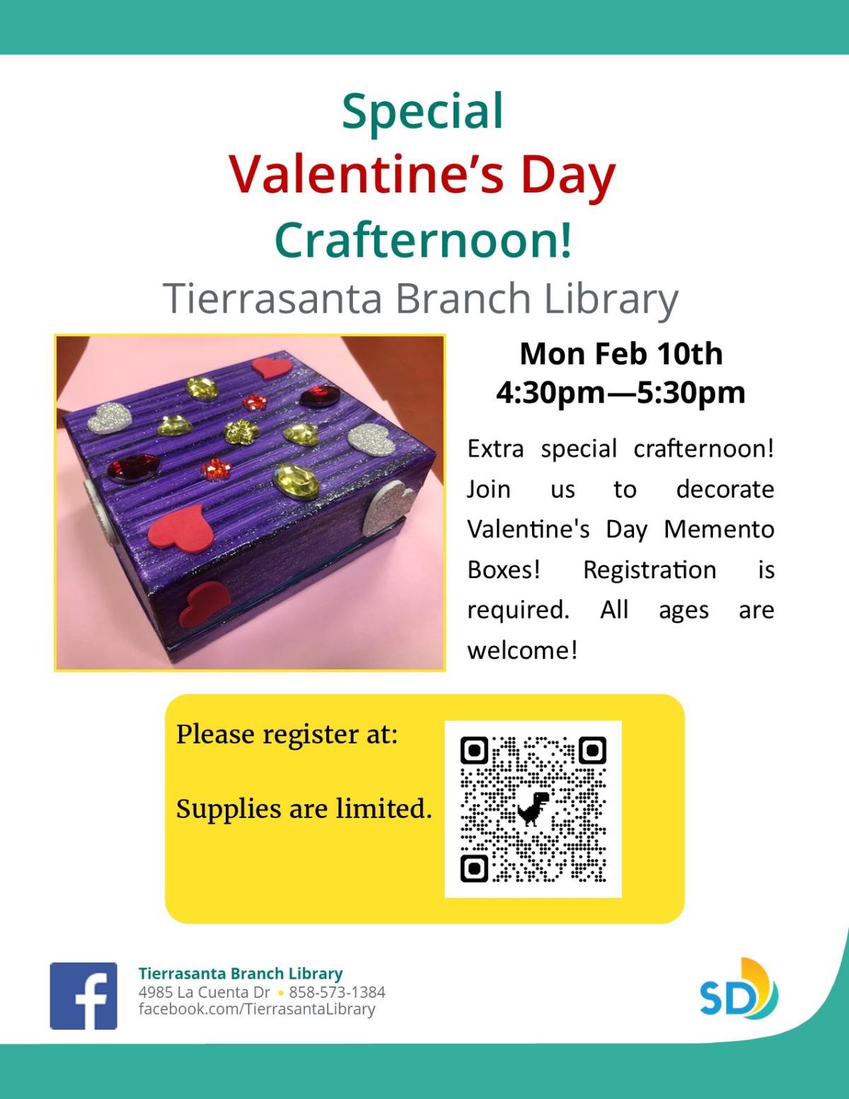 Flyer with the image of a purple decorative box