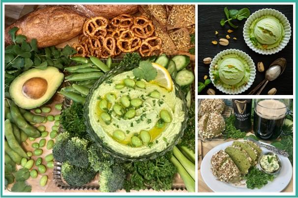 Photos of green plant-based foods