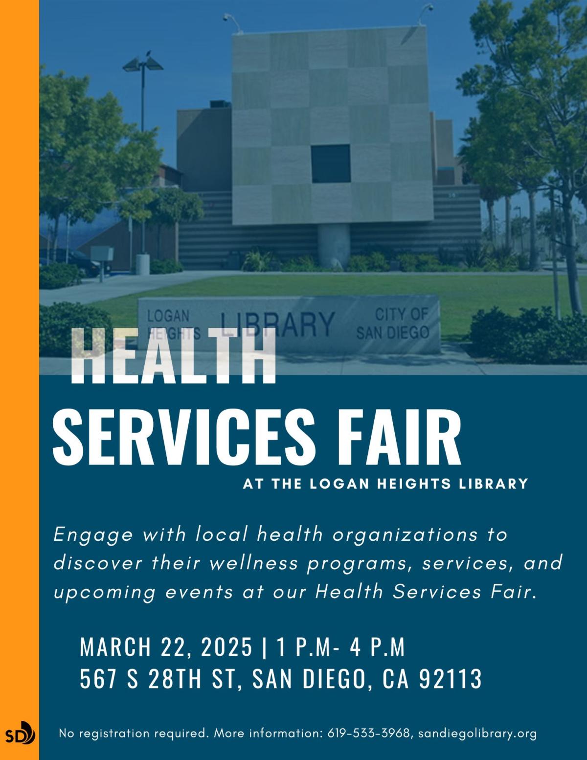 Health Services Fair flyer advertising event from 1pm - 4pm on Saturday, March 22.