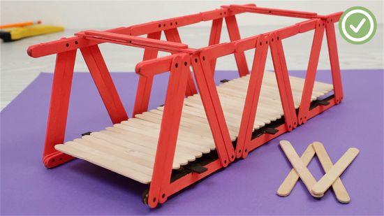 Bridge made with popsicle sticks