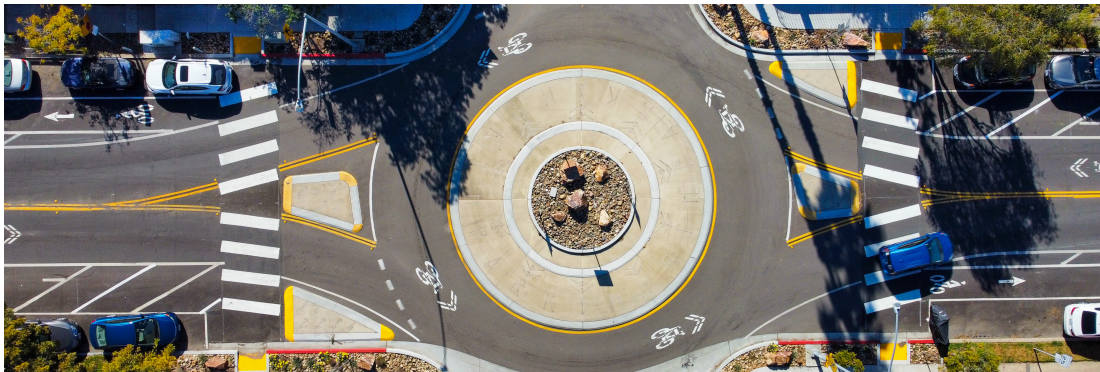 Round-about road bike lane