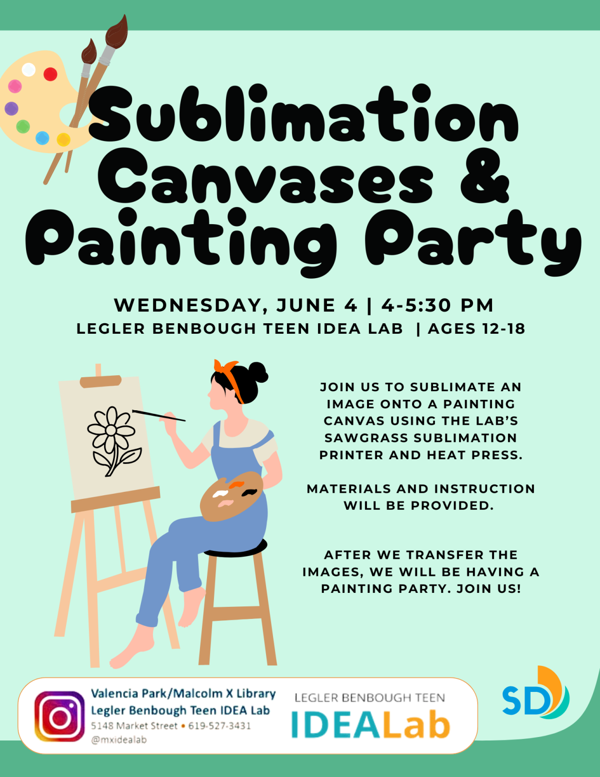 Join us to sublimate a canvas and have a painting party. 