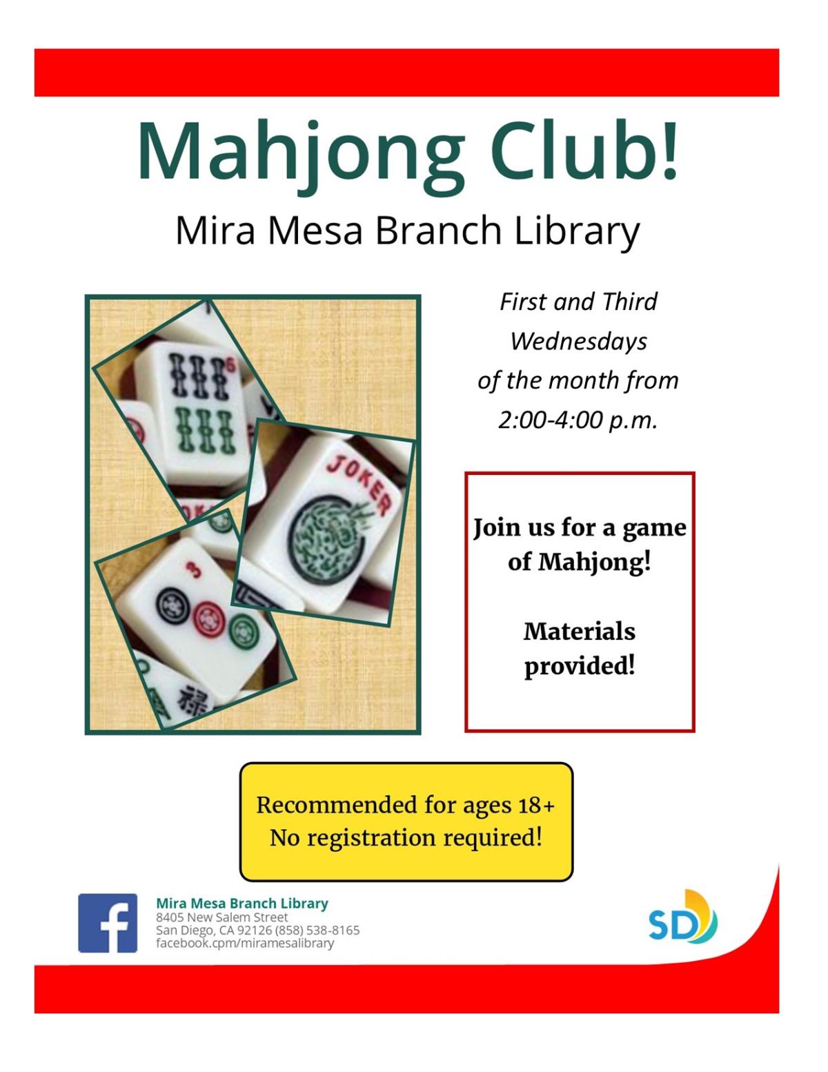 Mahjong tiles: red, green and blue