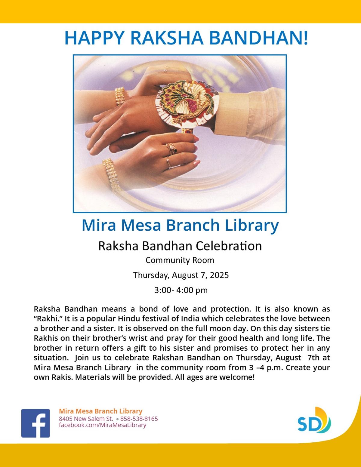 Indian girl putting bracelete on brother's hand