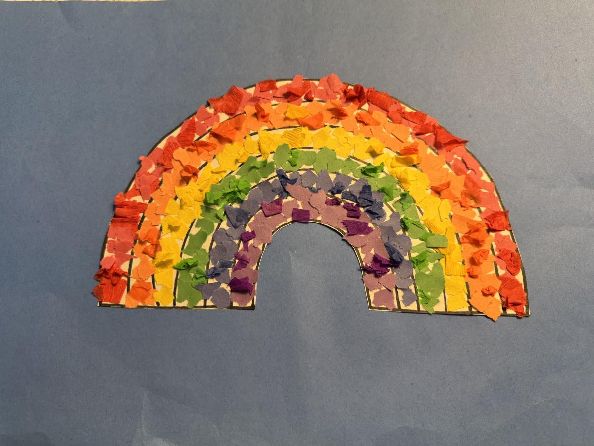 Example of Rainbow Mosaic Take Home Craft 