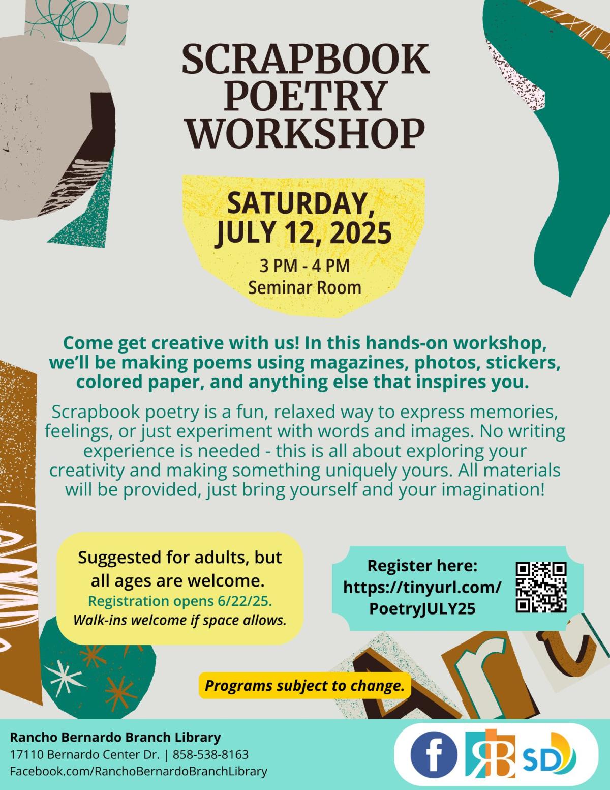Scrapbook Poetry Workshop