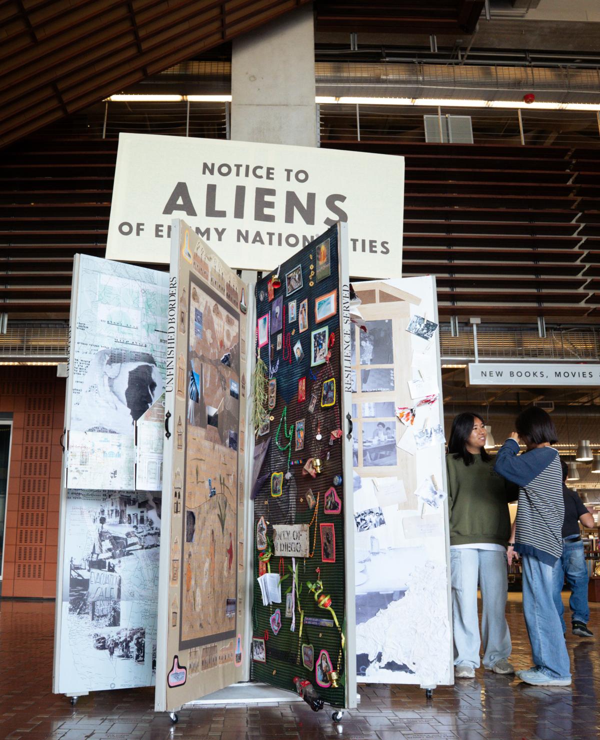 A photogrpahic of the current exhibition language of silencing interactive large scale book