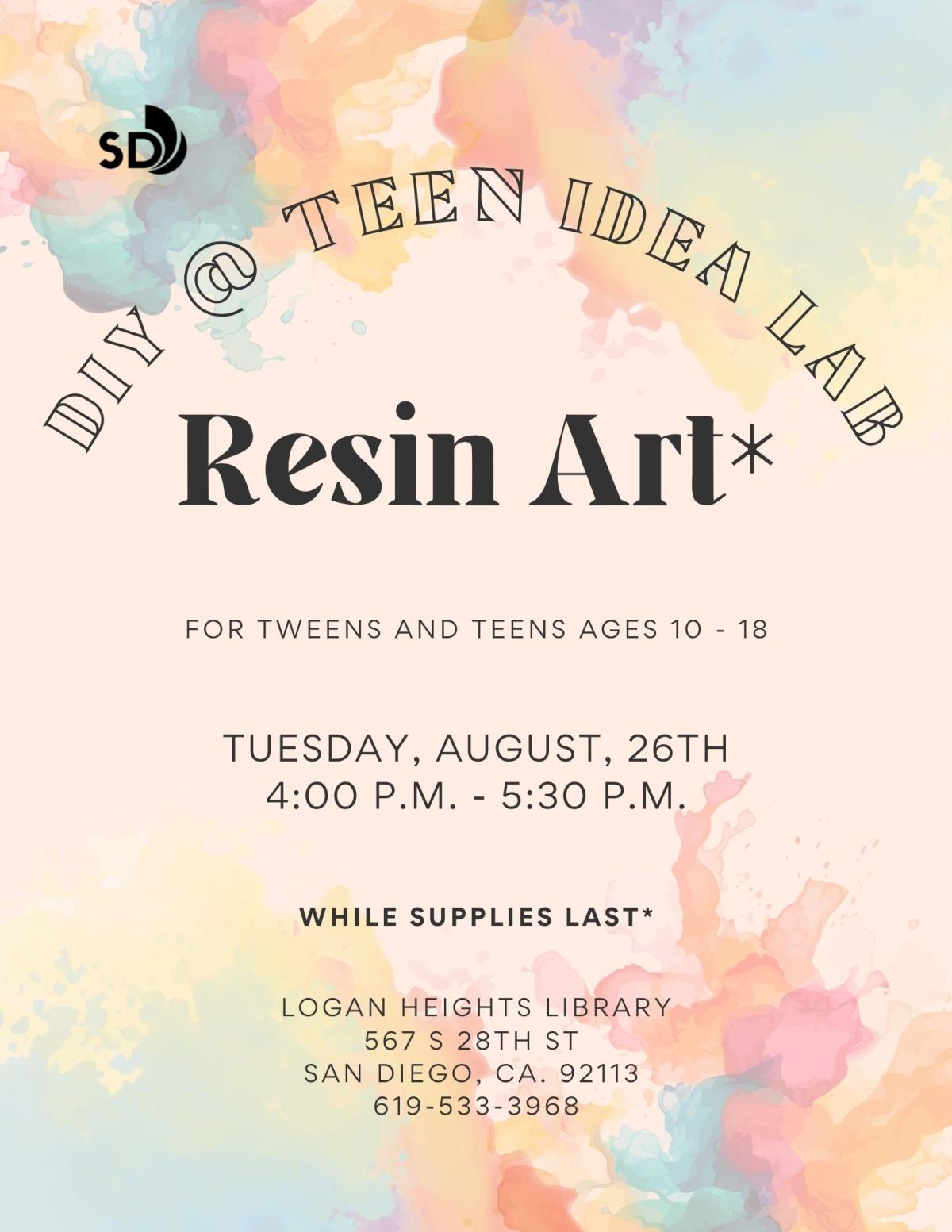 flyer describing craft, background has pastel rainbow watercolor stains