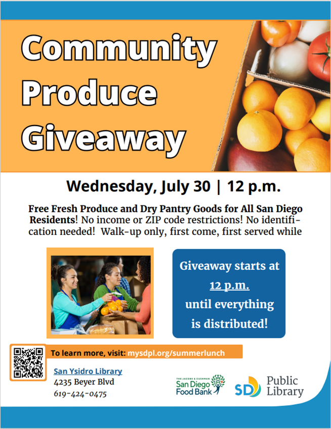 Community Produce Giveaway flyer