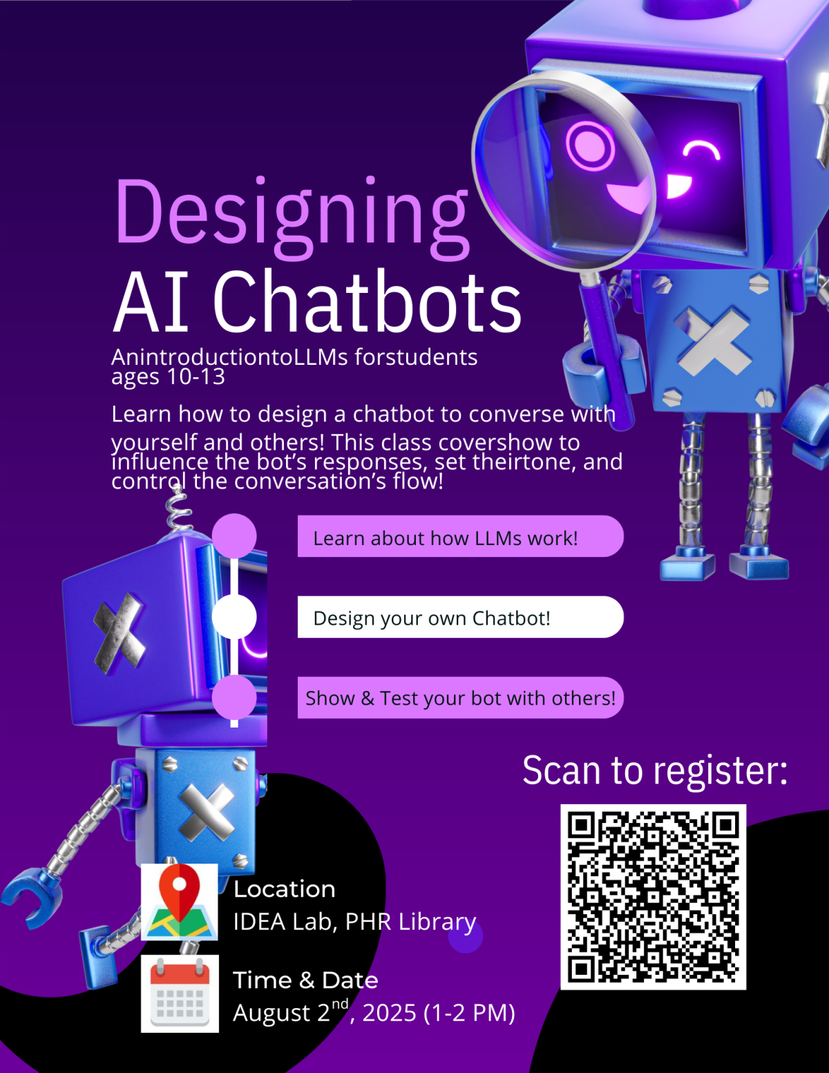 Designing AI Chatbots Flyer