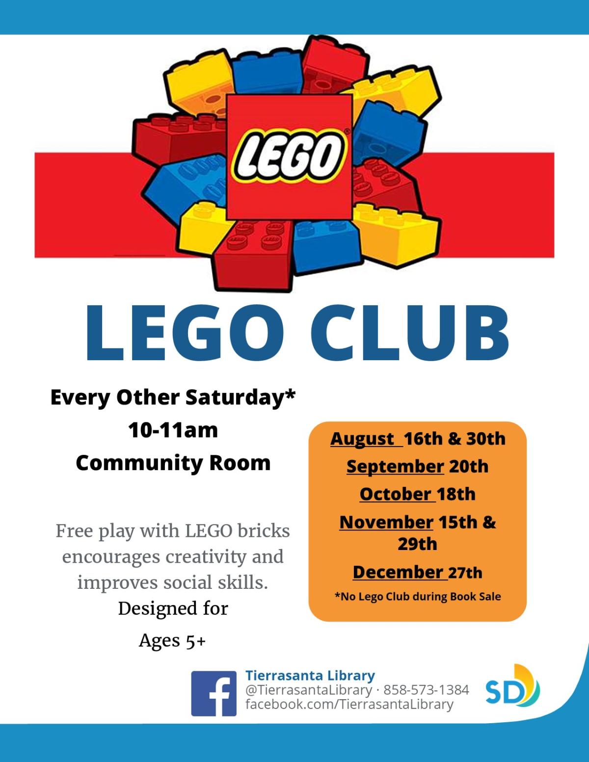 Lego bricks in the primary colors surrounding the logo