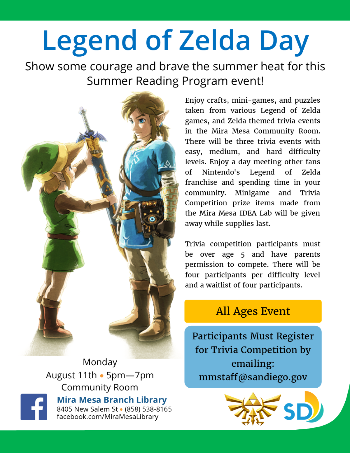 Boy wearing green elf costume and man wearing teal tunic.