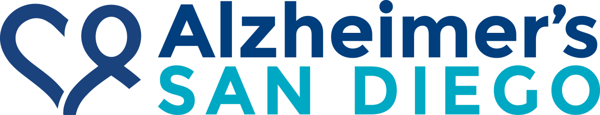 Logo for Alzheimer's San Diego, outline of person and heart