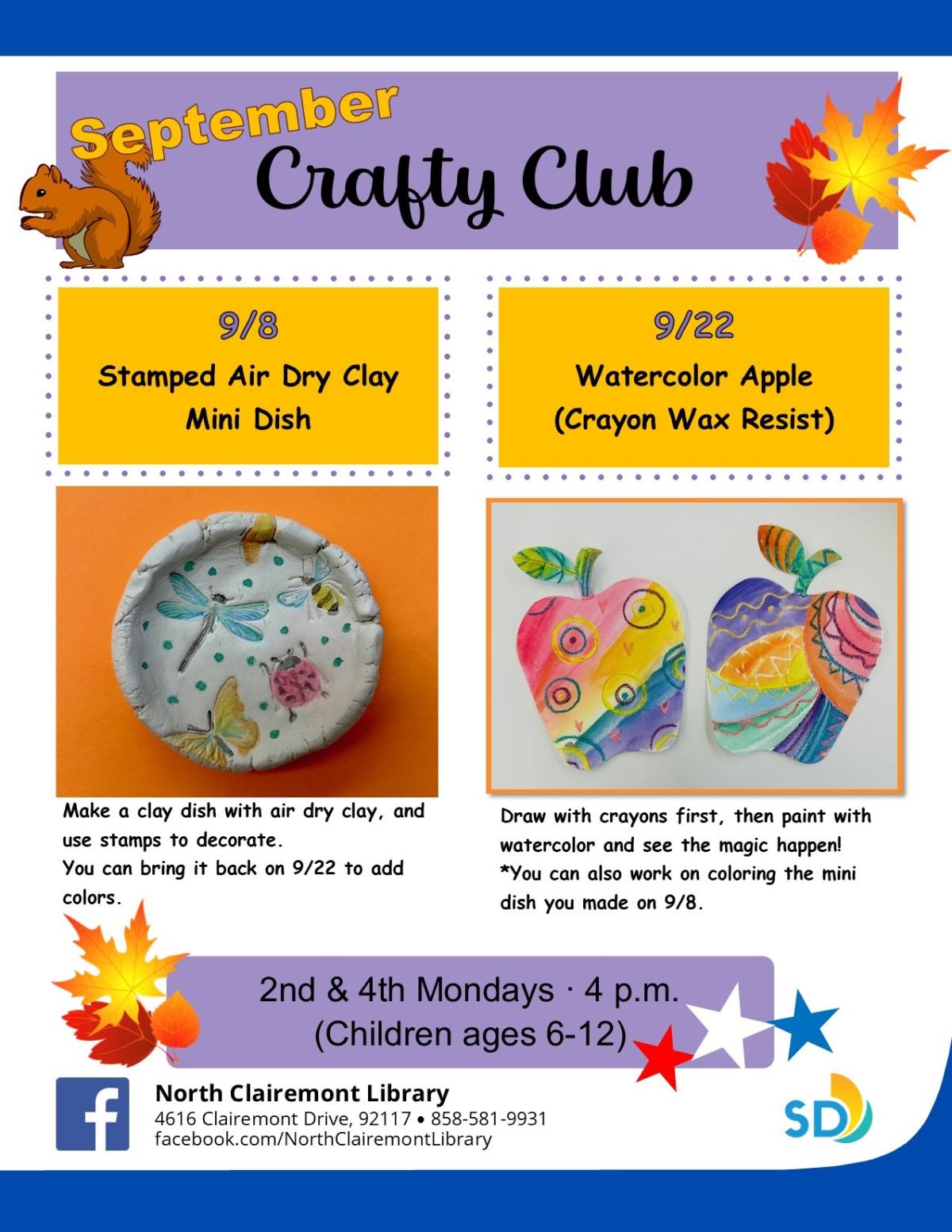 September Crafty Club Flyer
